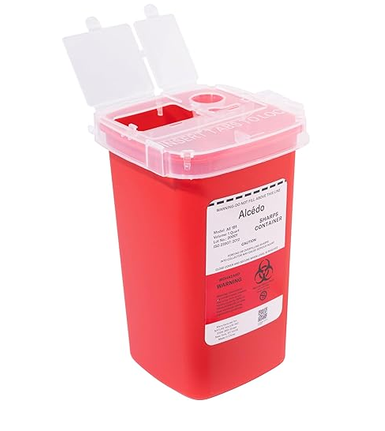 Alcedo 1 Quart Sharps Container (3-Pack) for Needle & Syringe Disposal